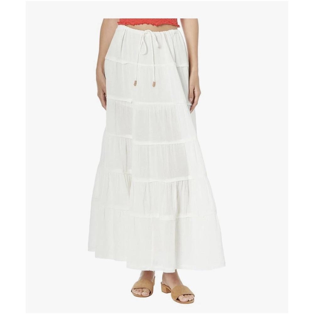 Free People White Midi Skirt